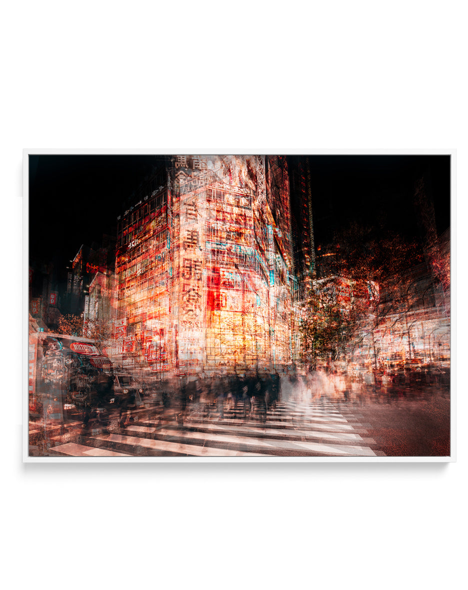Tokyo Night Motion by Carmine Chiriaco | Framed Canvas Art Print