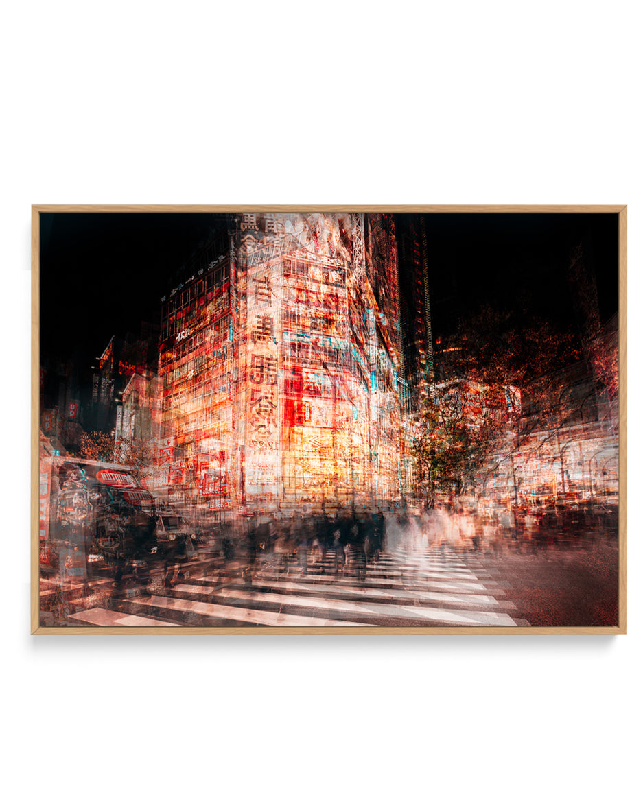 Tokyo Night Motion by Carmine Chiriaco | Framed Canvas Art Print