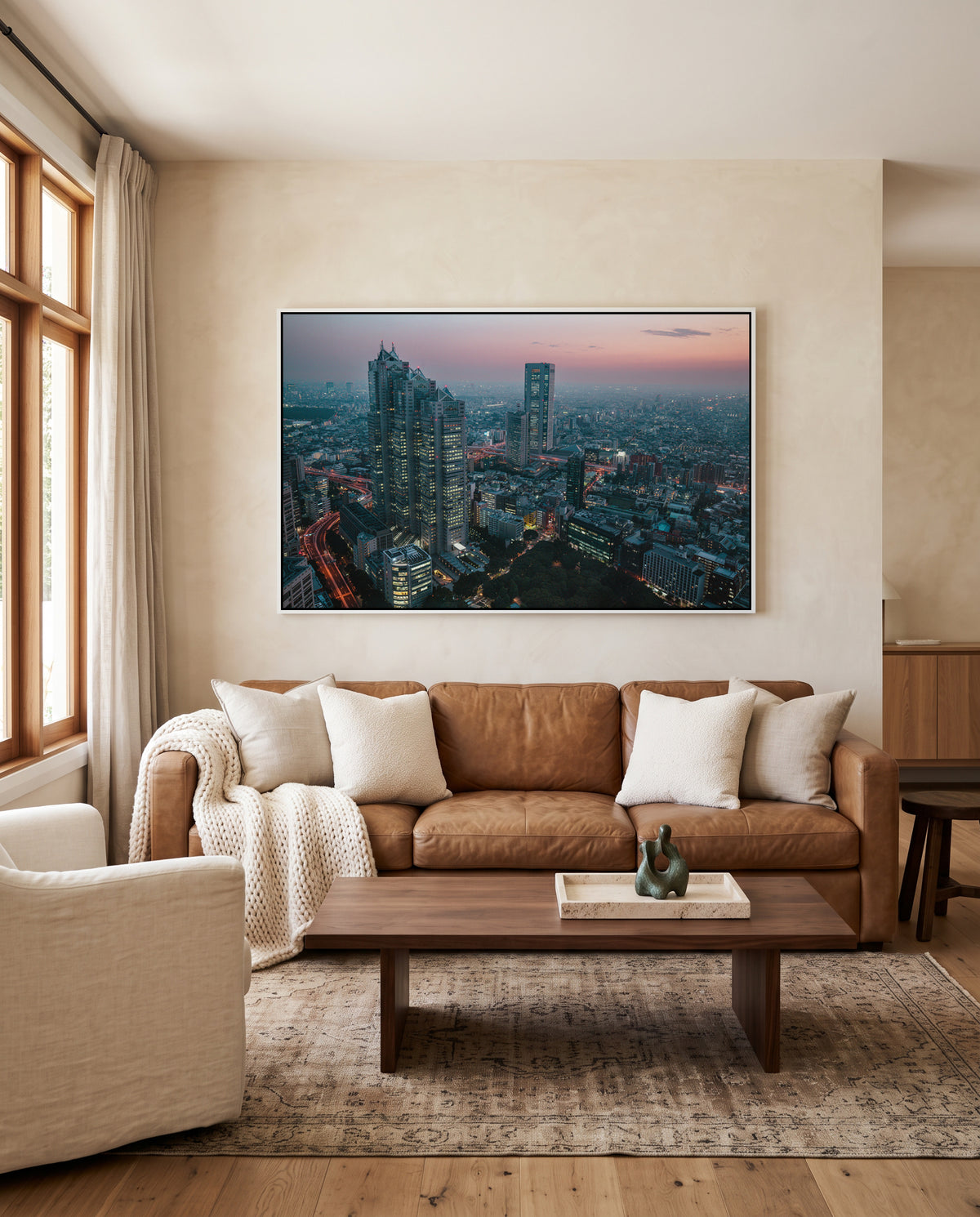 Tokyo Sunset Skyline by sirou.minami | Framed Canvas Art Print