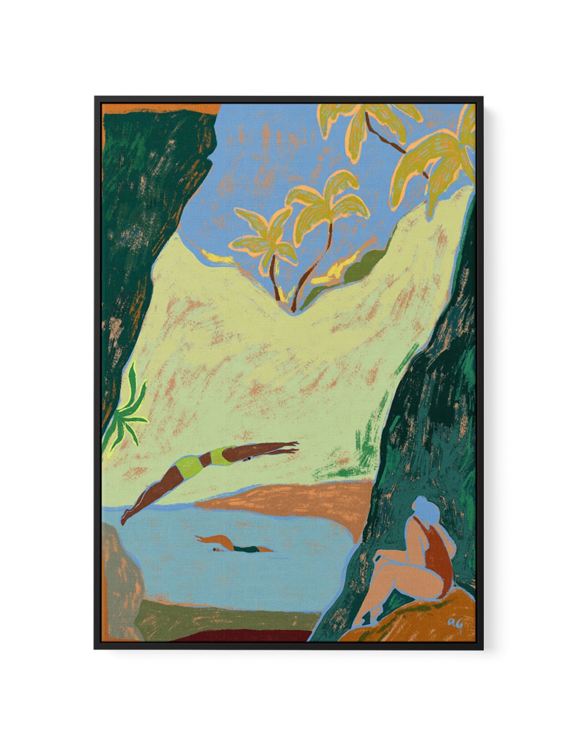 Take The Leap by Arty Guava | Framed Canvas Art Print