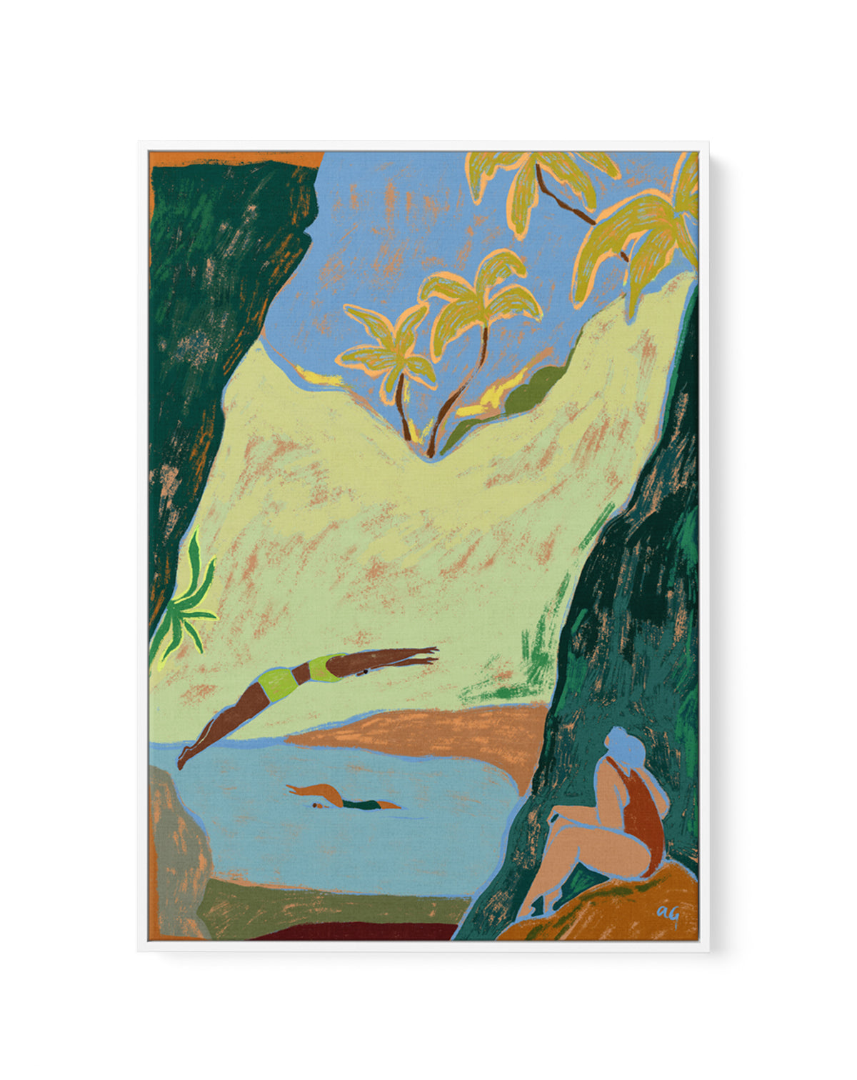 Take The Leap by Arty Guava | Framed Canvas Art Print