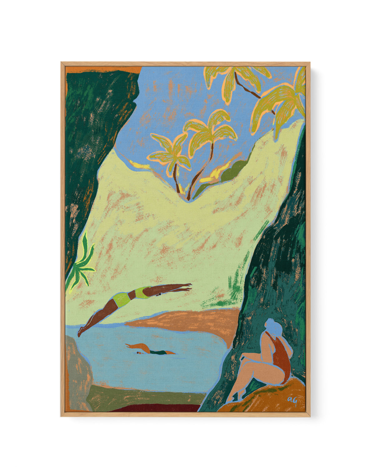 Take The Leap by Arty Guava | Framed Canvas Art Print