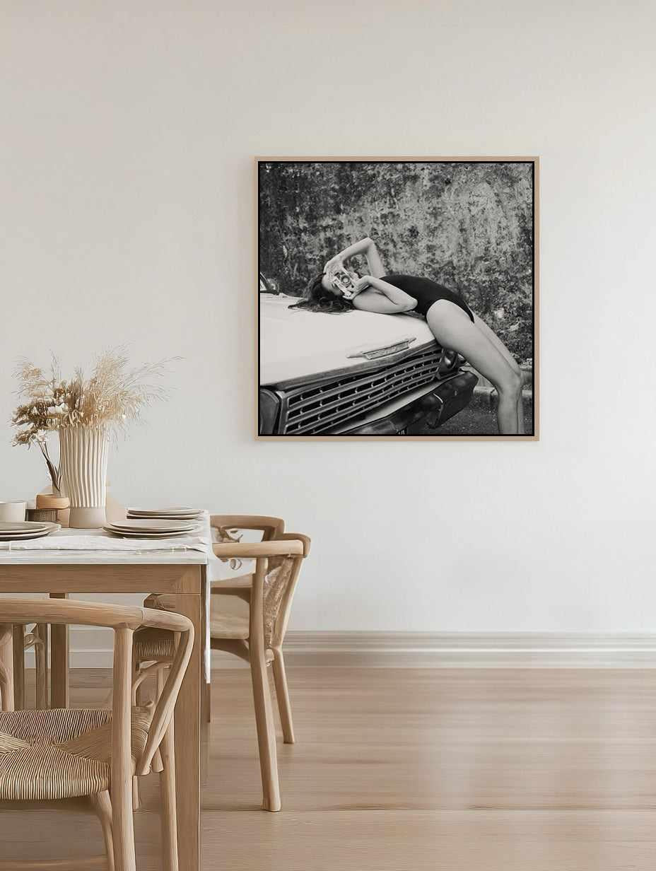 Takin' It Easy B&W by Amy Hallam | Framed Canvas Art Print from Olive et Oriel where you can shop wallpaper and artworks online