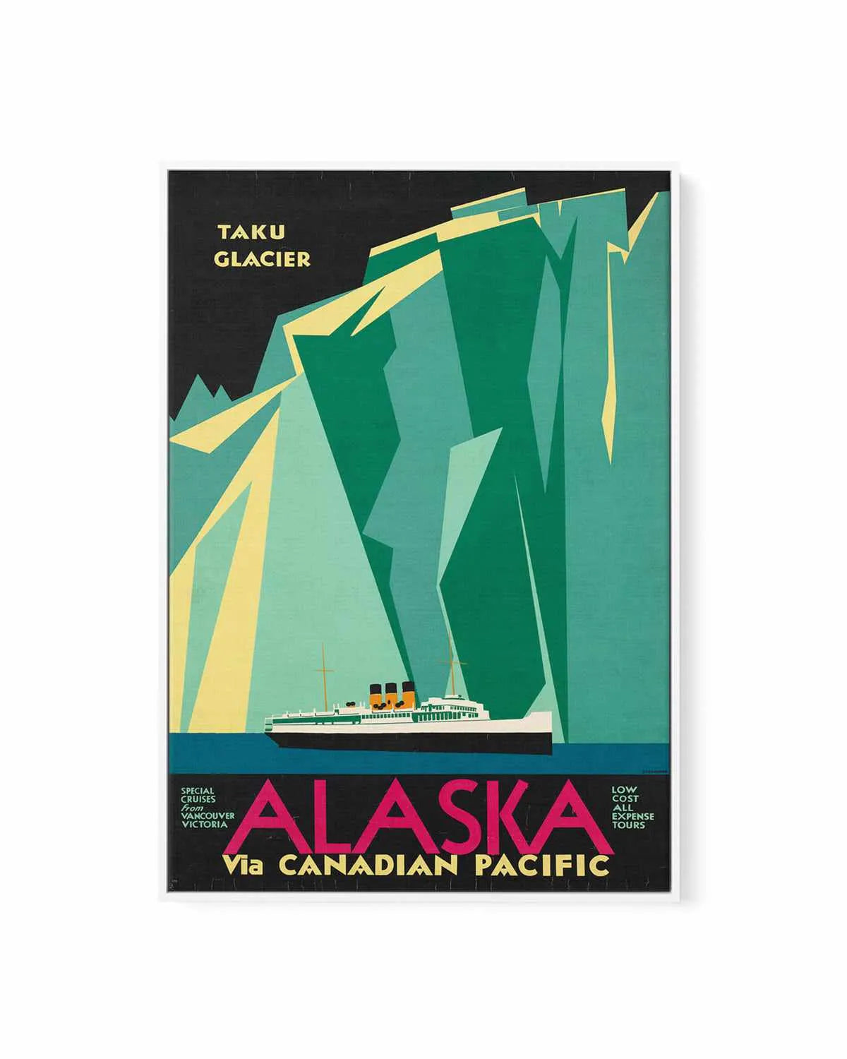 Taku Glacier Vintage Poster | Framed Canvas Art Print from Olive et Oriel where you can shop wallpaper and artworks online