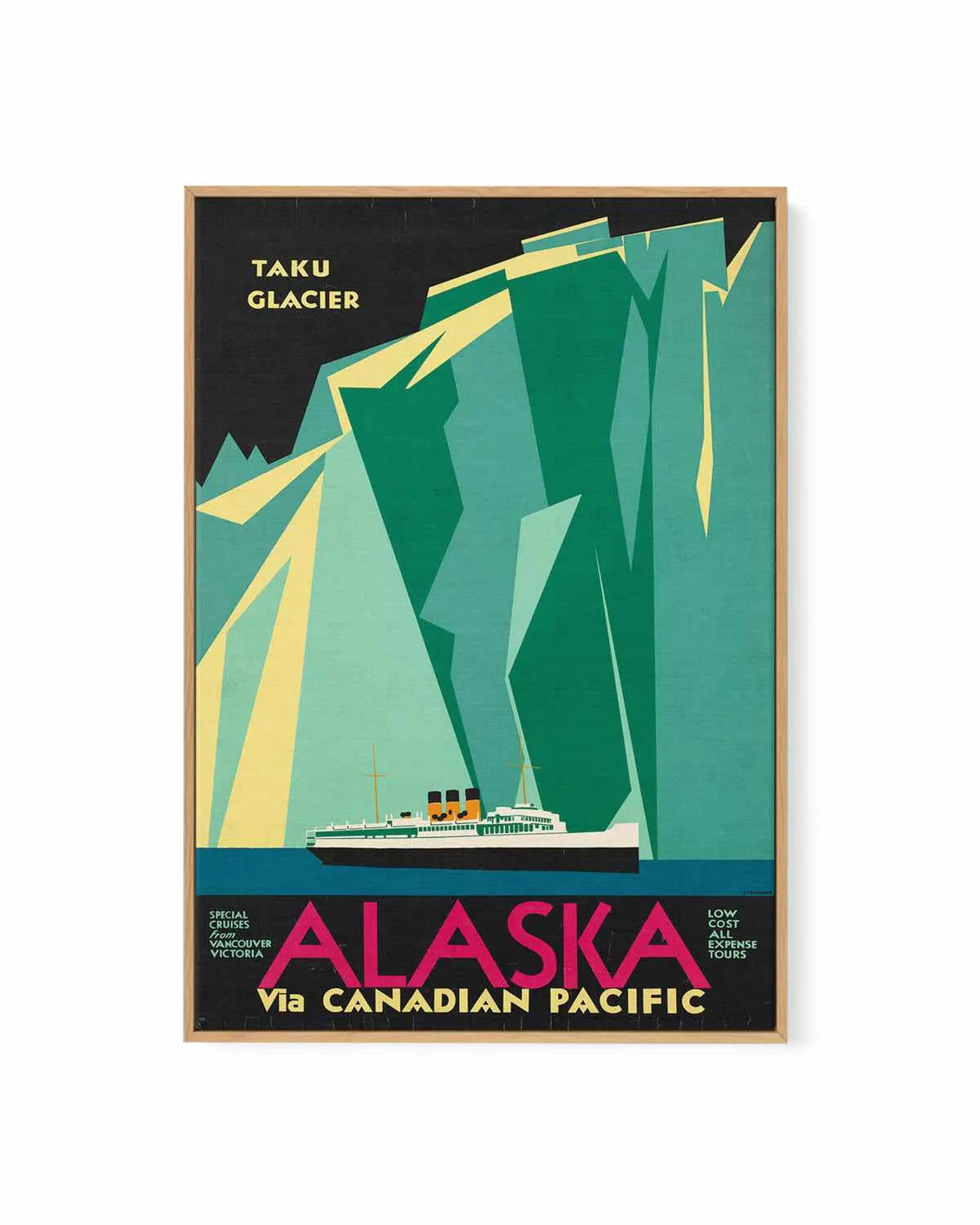 Taku Glacier Vintage Poster | Framed Canvas Art Print from Olive et Oriel where you can shop wallpaper and artworks online