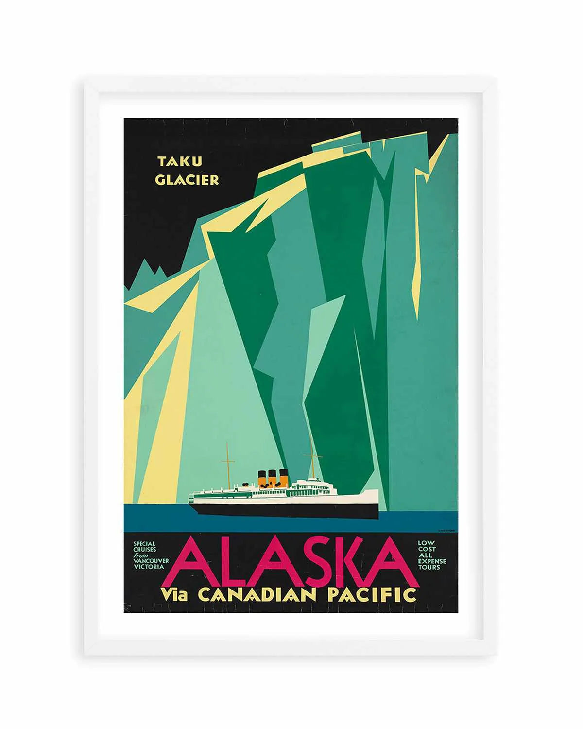 Taku Glacier Vintage Poster Art Print from Olive et Oriel where you can shop wallpaper and artworks online