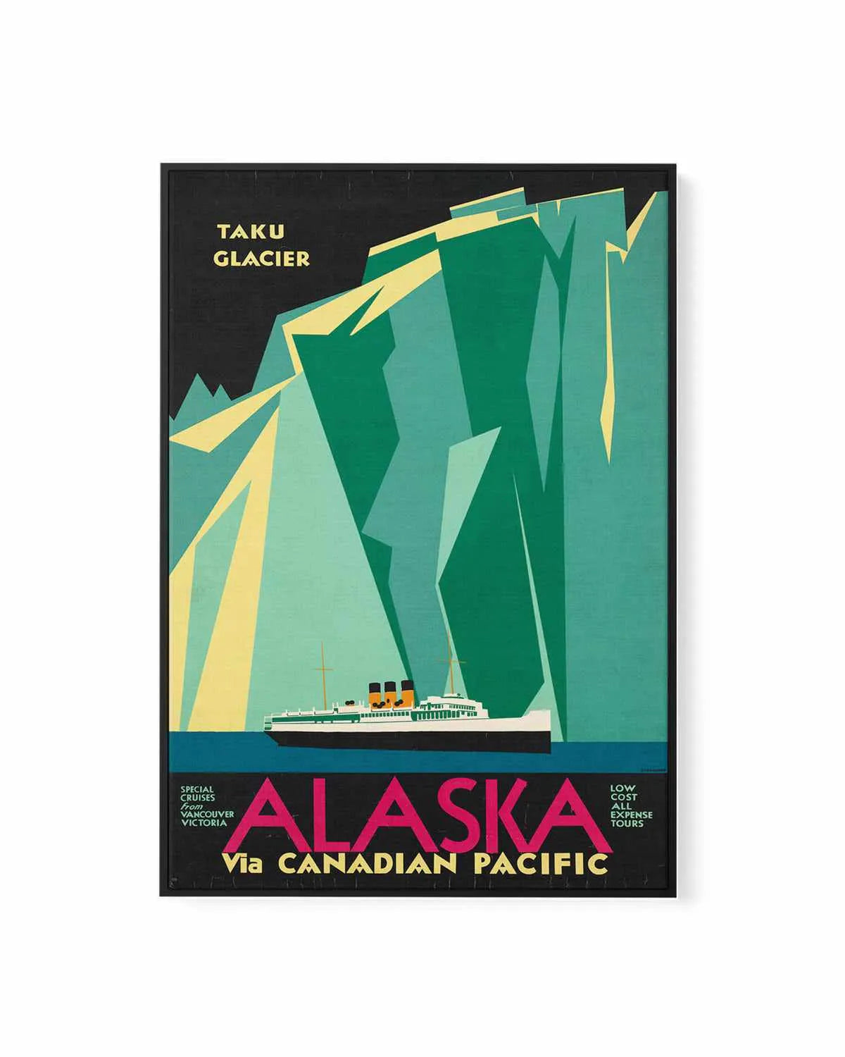 Taku Glacier Vintage Poster | Framed Canvas Art Print from Olive et Oriel where you can shop wallpaper and artworks online