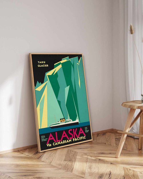 Taku Glacier Vintage Poster | Framed Canvas Art Print