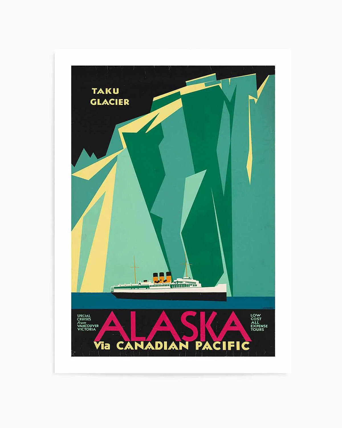 Taku Glacier Vintage Poster Art Print from Olive et Oriel where you can shop wallpaper and artworks online