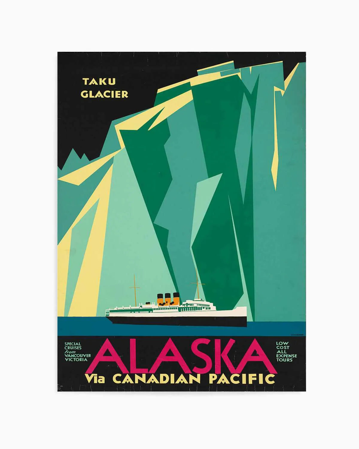 Taku Glacier Vintage Poster Art Print from Olive et Oriel where you can shop wallpaper and artworks online