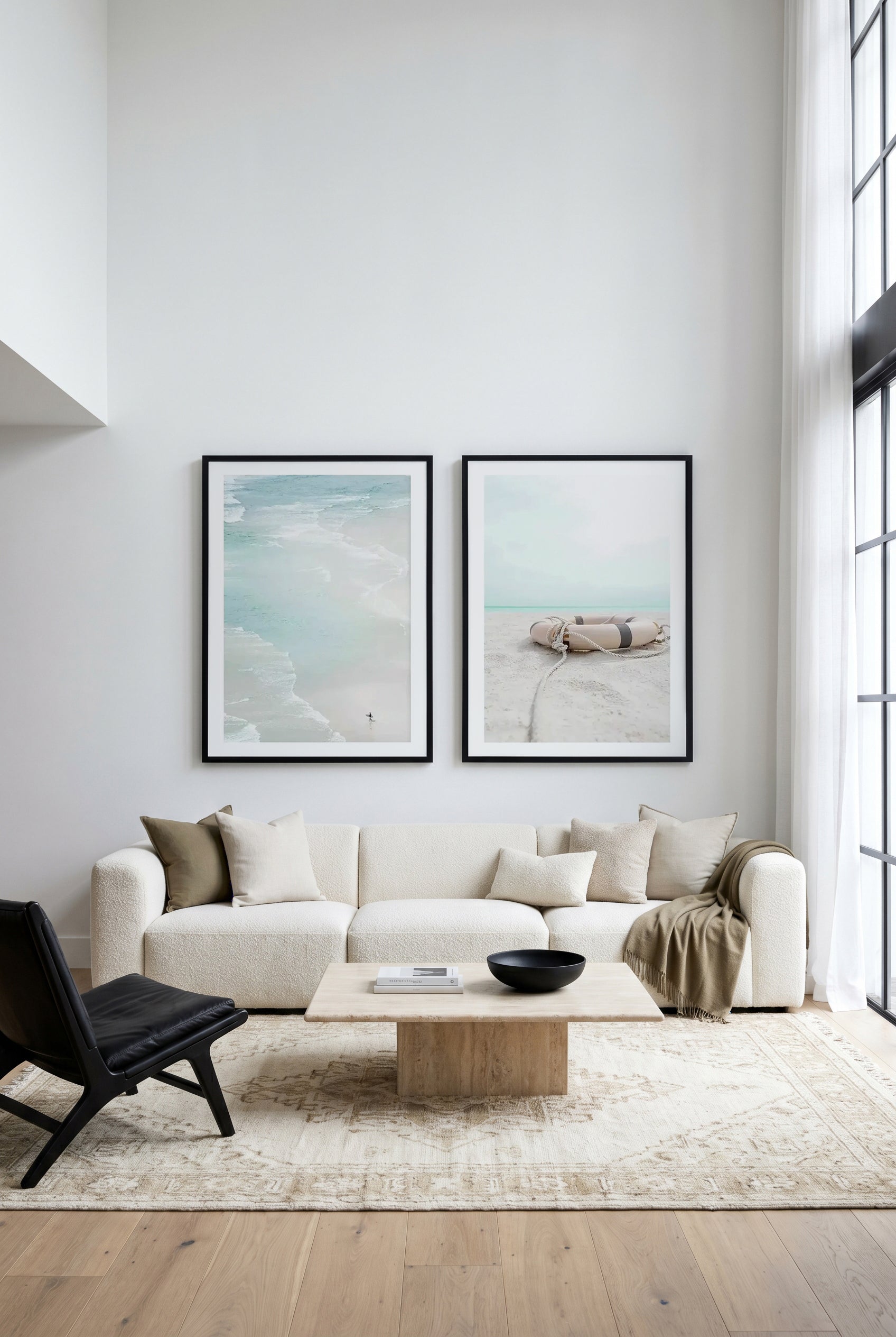 Tallows PT & Lifebuoy on the Beach Art Print Set of 2 | Matching Wall Art