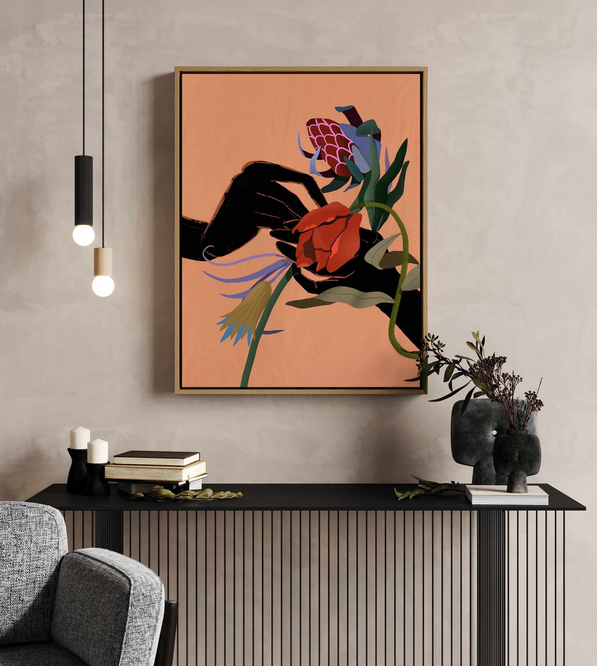 Tangled Peace by Arty Guava | Framed Canvas Art Print from Olive et Oriel where you can shop wallpaper and artworks online