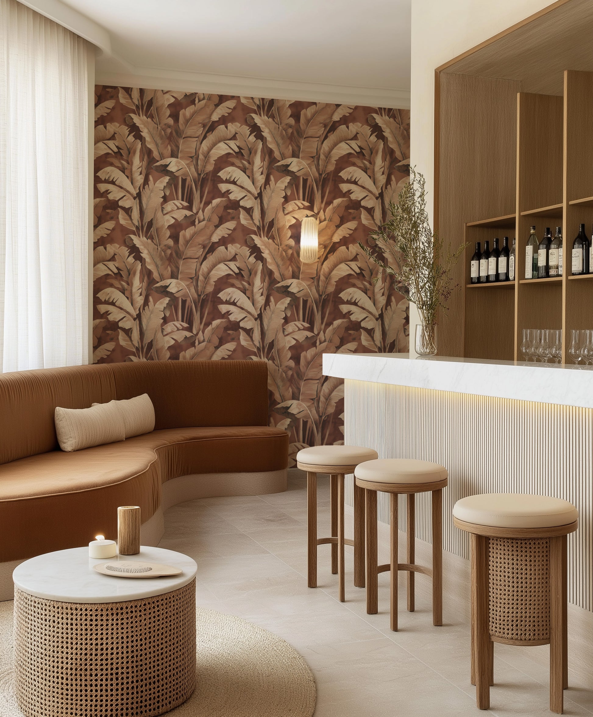 Tanzania Palm Commercial Vinyl Wallpaper from Olive et Oriel where you can shop wallpaper and artworks online