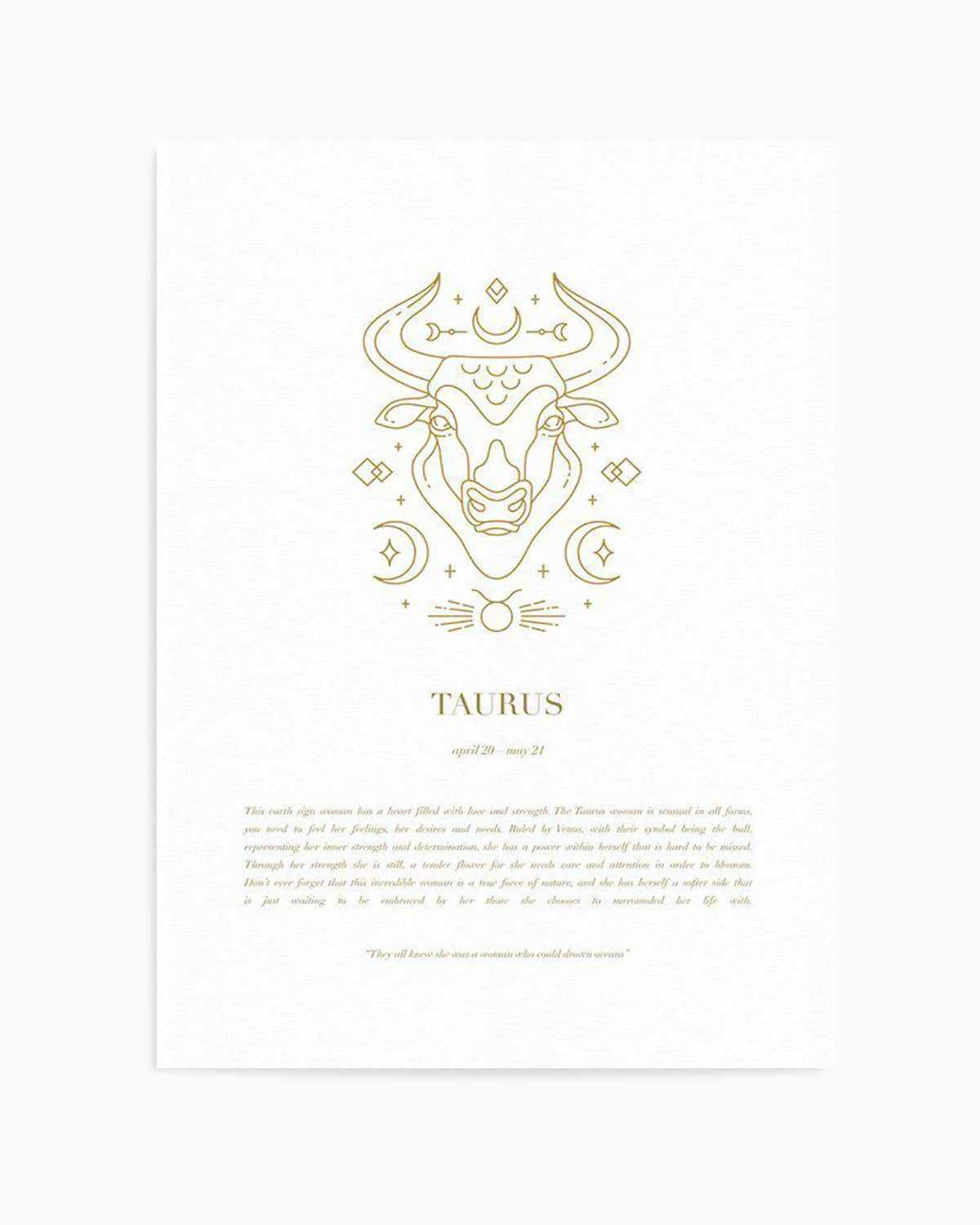 Taurus | Celestial Zodiac Art Print