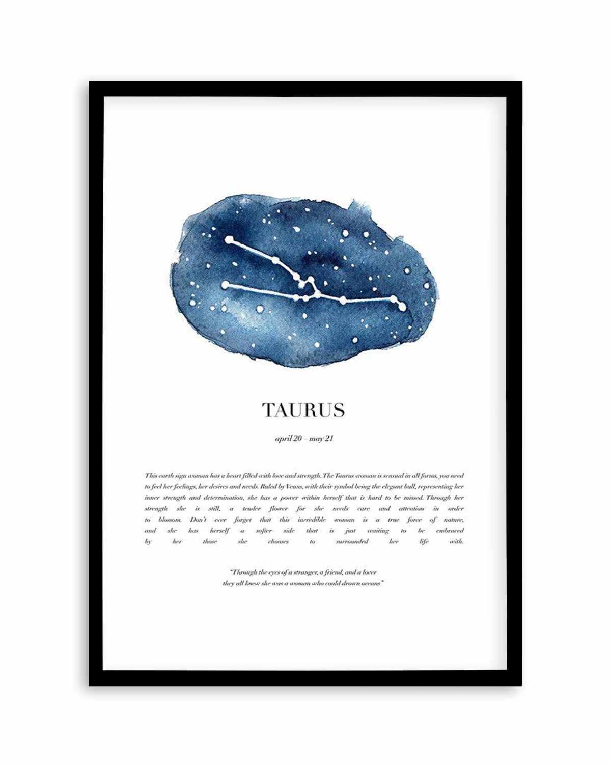 Taurus | Watercolour Zodiac Art Print