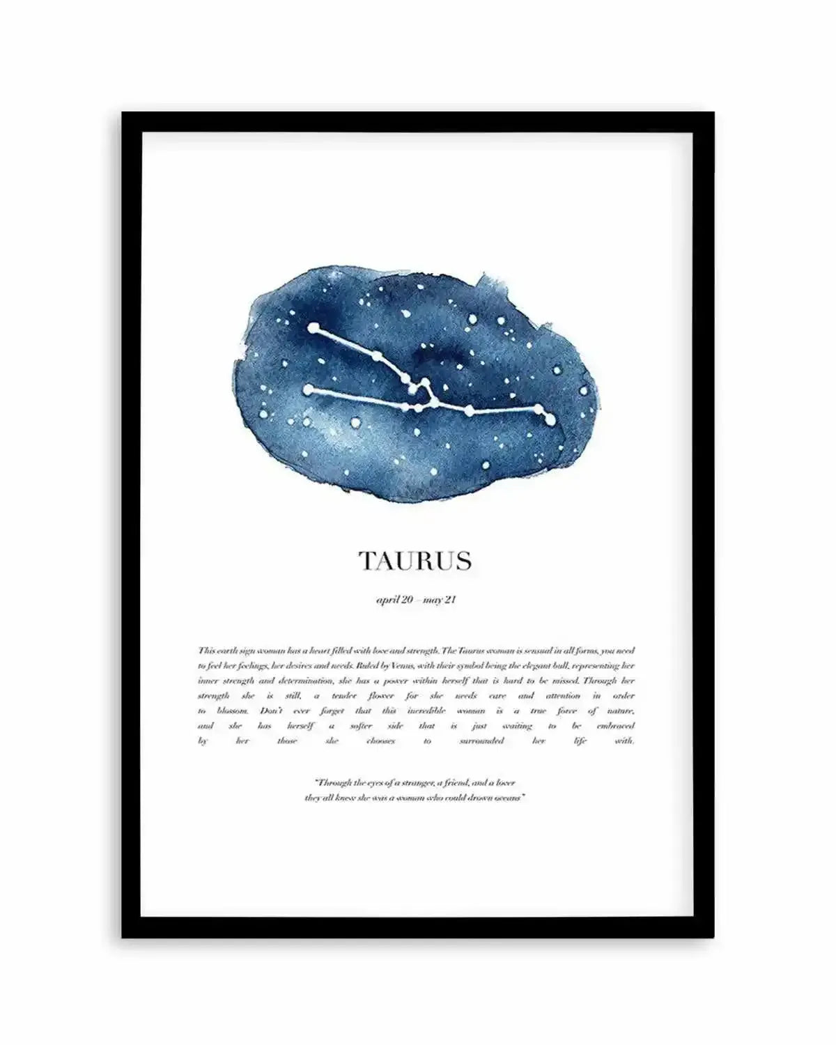 Taurus | Watercolour Zodiac Art Print from Olive et Oriel where you can shop wallpaper and artworks online