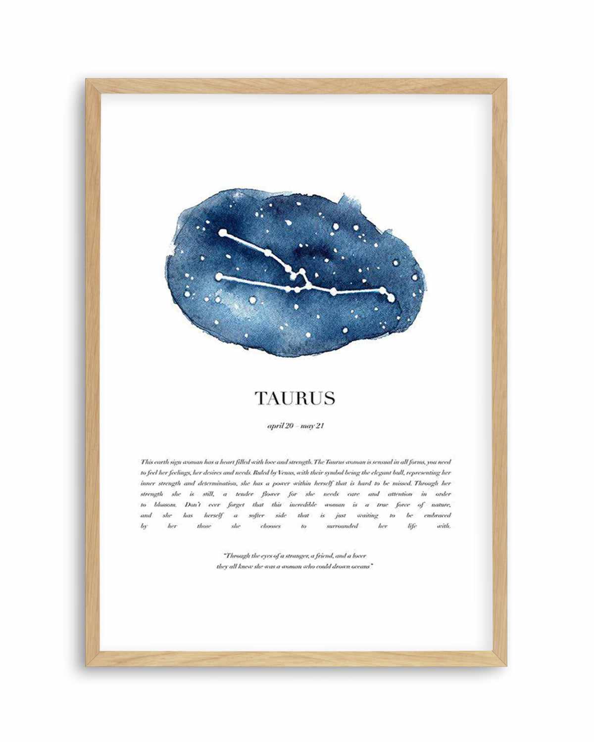 Taurus | Watercolour Zodiac Art Print