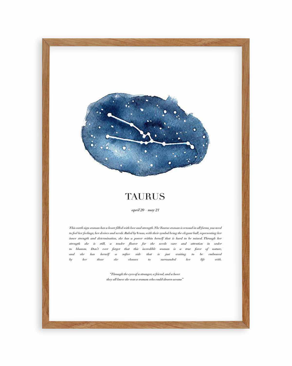 Taurus | Watercolour Zodiac Art Print