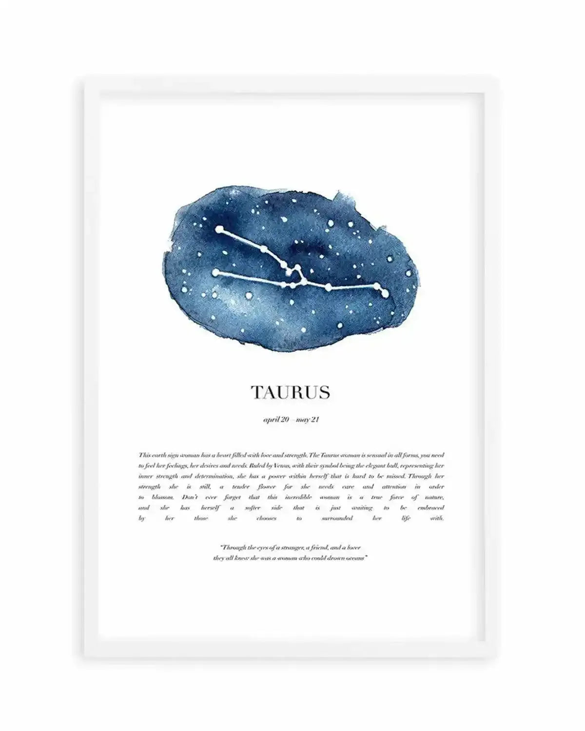 Taurus | Watercolour Zodiac Art Print from Olive et Oriel where you can shop wallpaper and artworks online