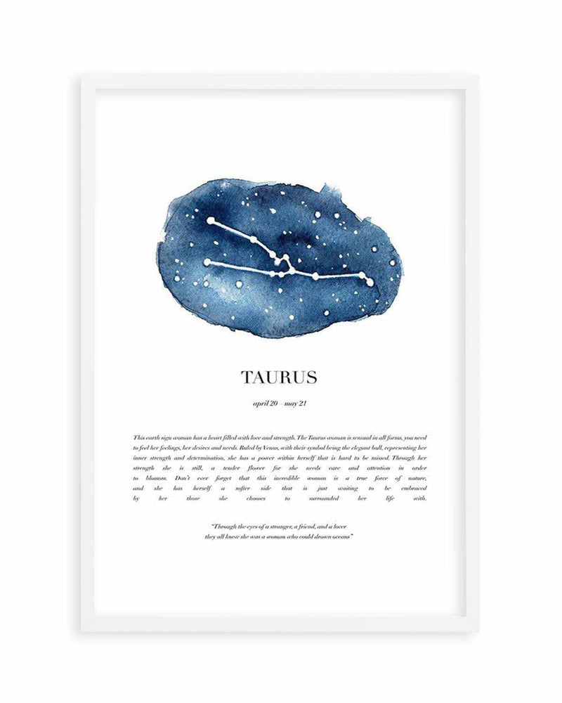 Taurus | Watercolour Zodiac Art Print