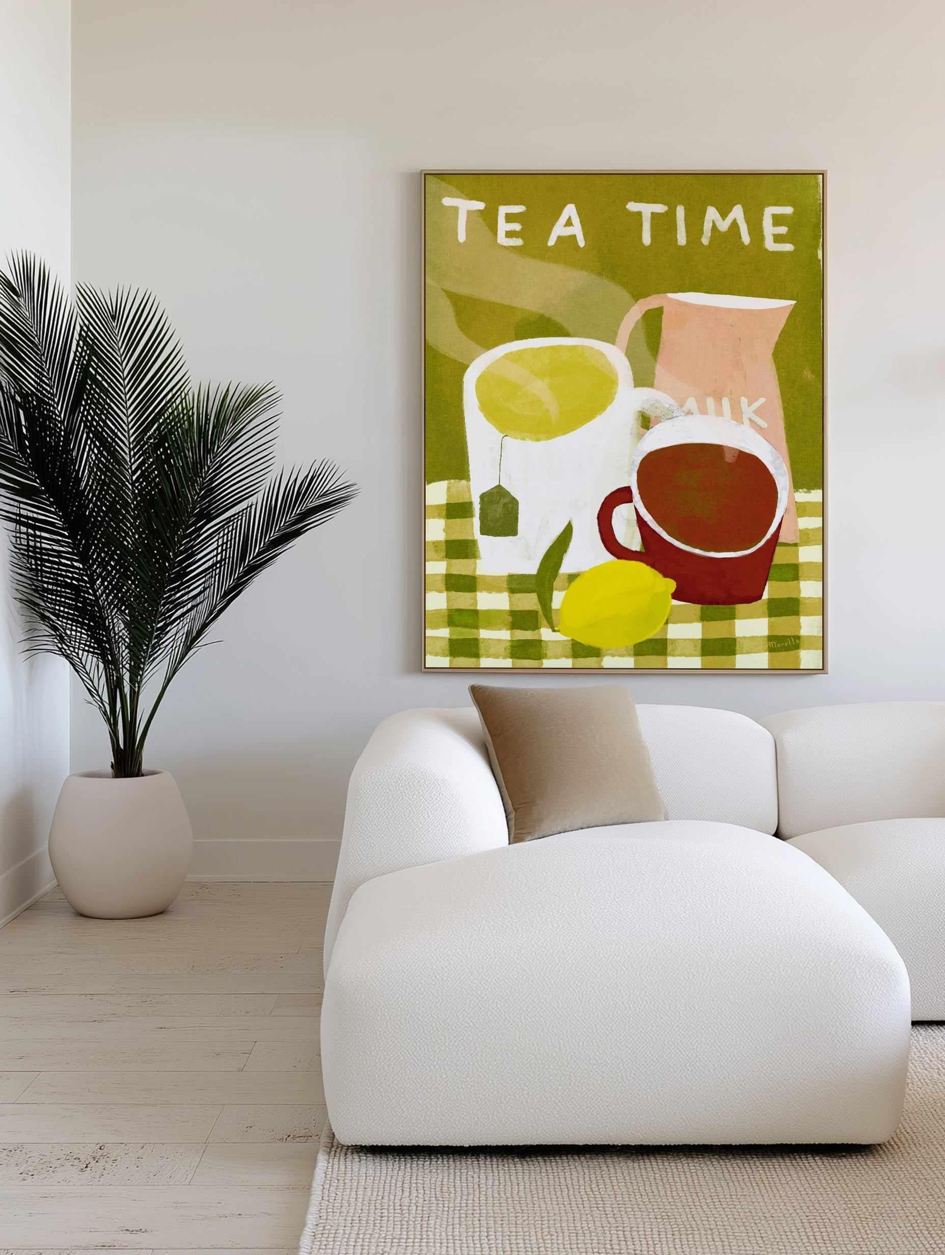 Tea Time by Marco Marella | Framed Canvas Art Print from Olive et Oriel where you can shop wallpaper and artworks online