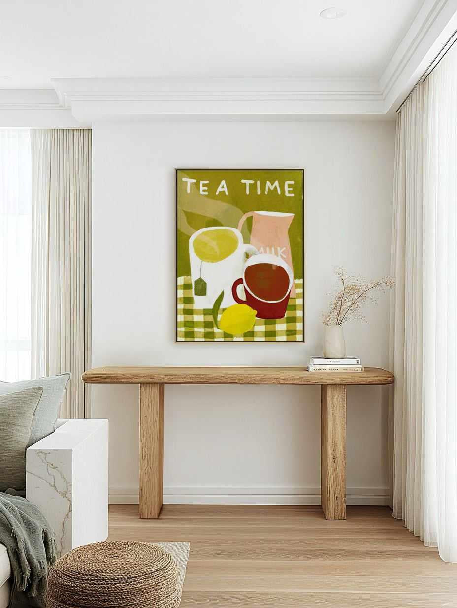 Tea Time by Marco Marella | Framed Canvas Art Print from Olive et Oriel where you can shop wallpaper and artworks online