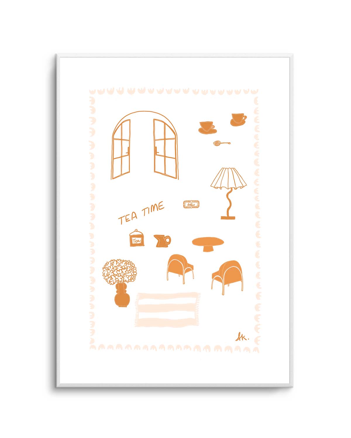 Tea Time Tan Pink by Anne Korako | Art Print