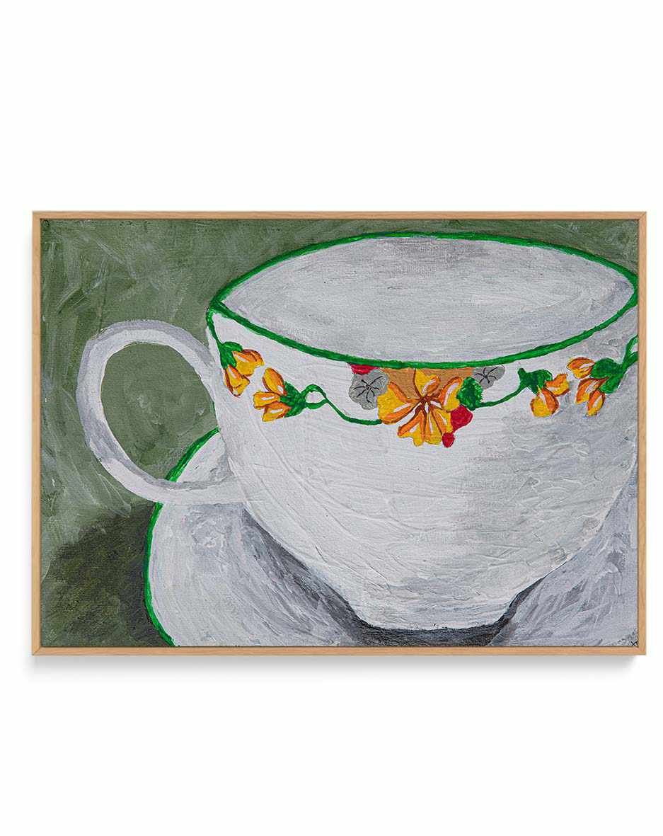 Teacup With Flowers by Dale Hefer | Framed Canvas Art Print from Olive et Oriel where you can shop wallpaper and artworks online