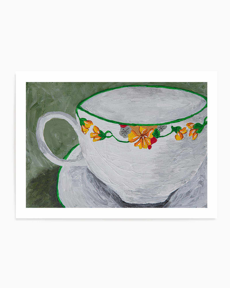 Teacup With Flowers by Dale Hefer | Art Print