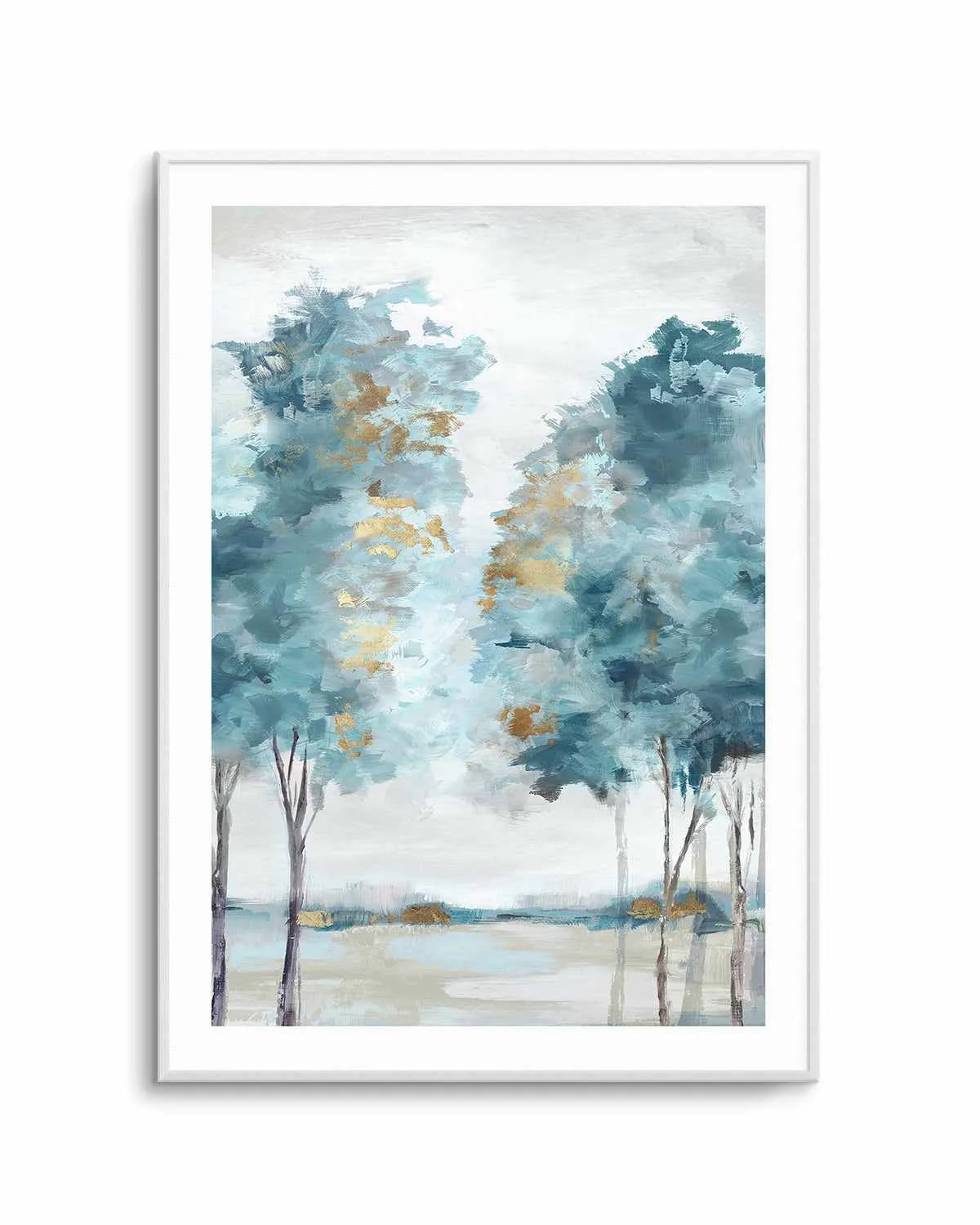 Teal Blue Forest I Art Print from Olive et Oriel where you can shop wallpaper and artworks online