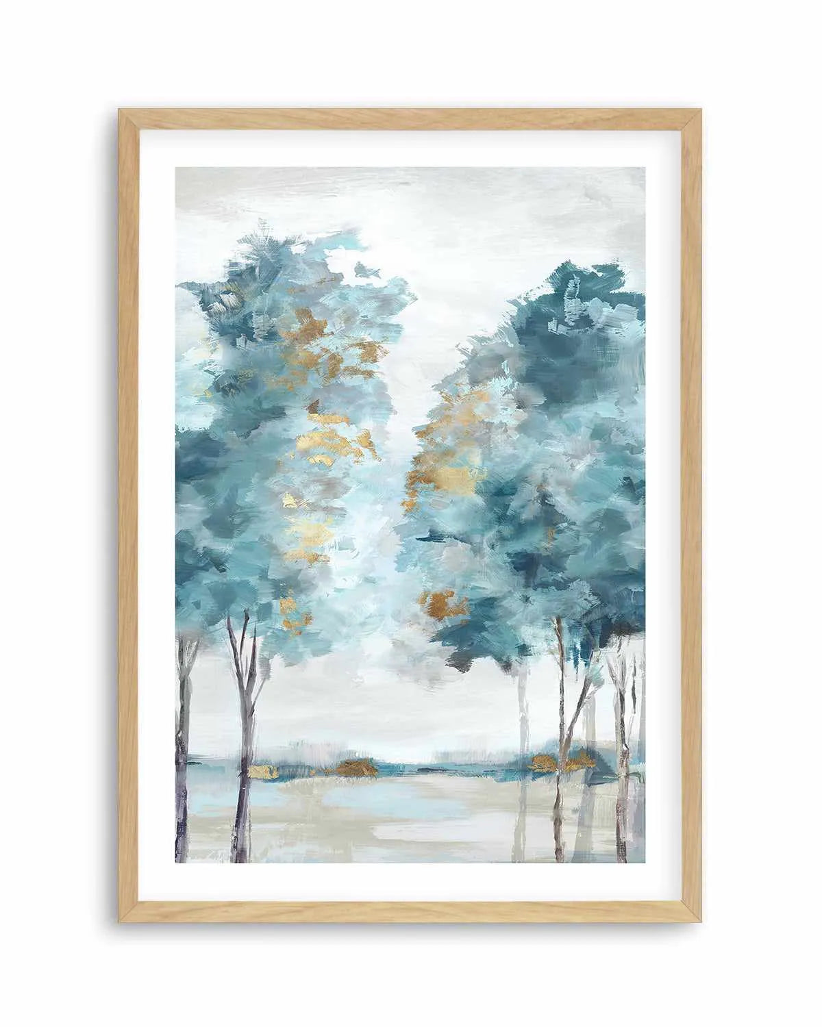 Teal Blue Forest I Art Print from Olive et Oriel where you can shop wallpaper and artworks online