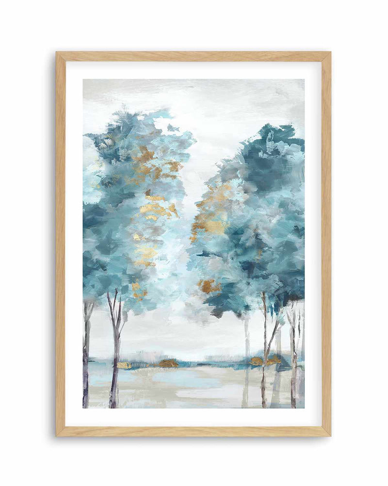 Teal Blue Forest I Art Print