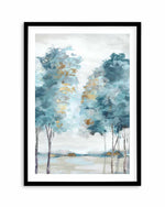 Teal Blue Forest I Art Print