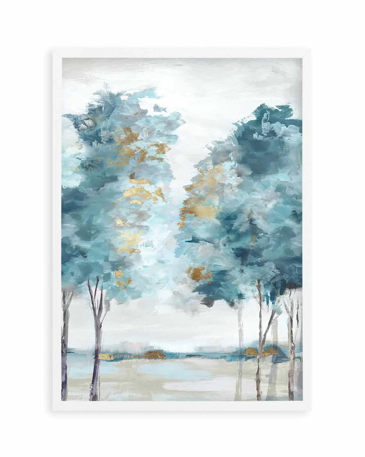 Teal Blue Forest I Art Print from Olive et Oriel where you can shop wallpaper and artworks online