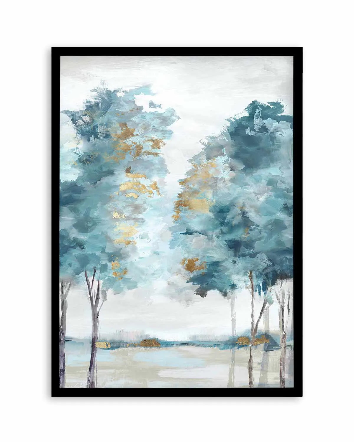 Teal Blue Forest I Art Print from Olive et Oriel where you can shop wallpaper and artworks online