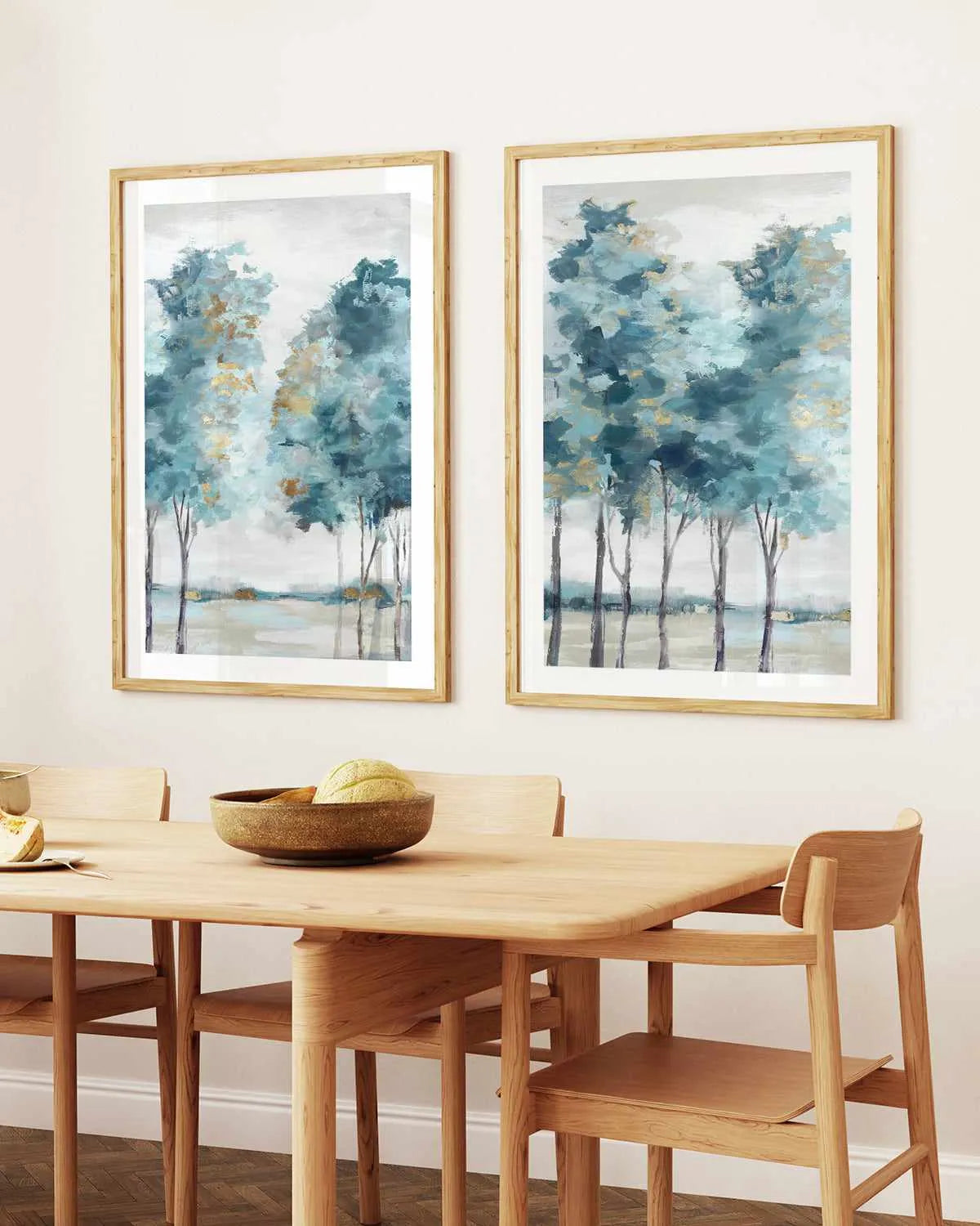 Teal Blue Forest I Art Print from Olive et Oriel where you can shop wallpaper and artworks online