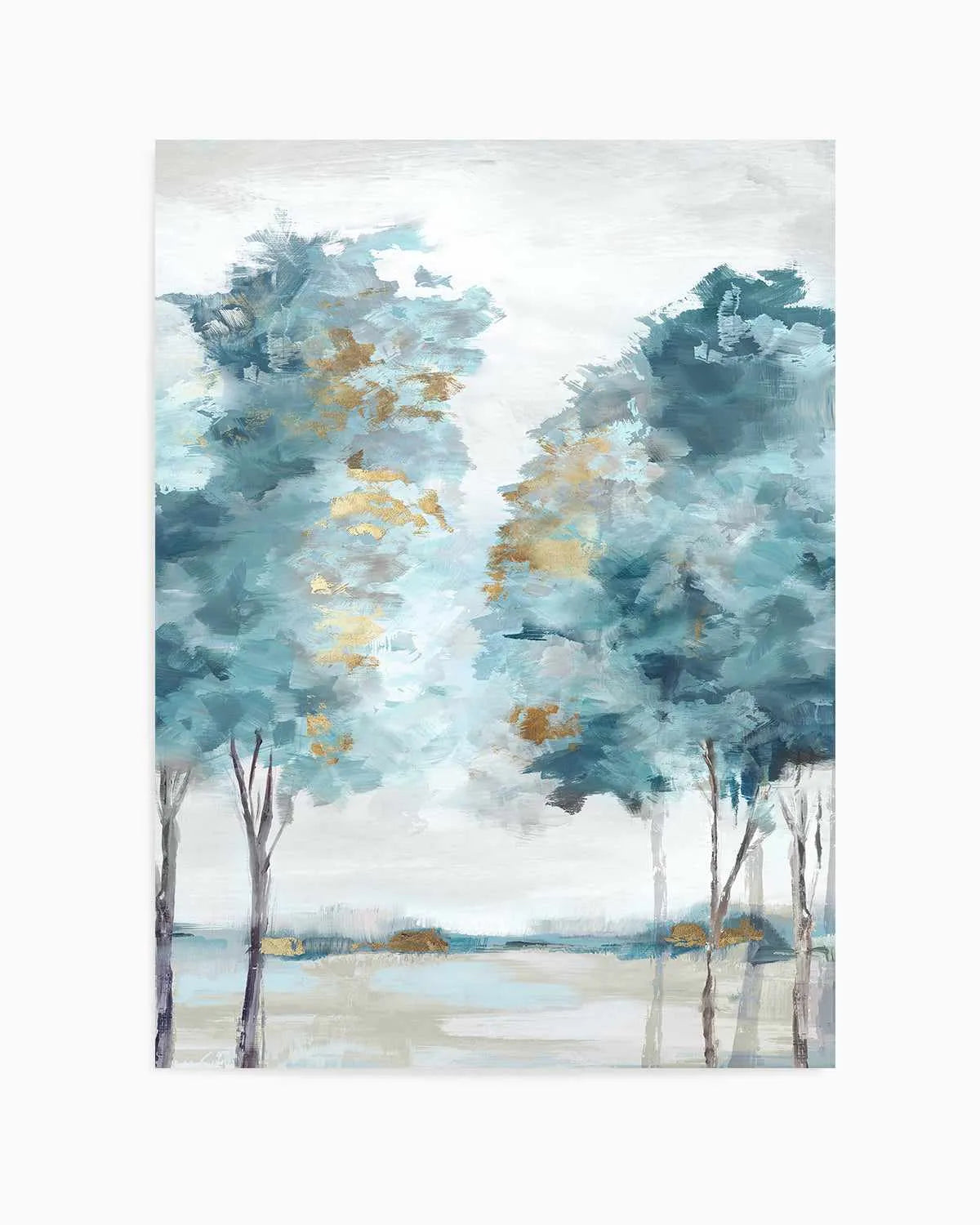 Teal Blue Forest I Art Print from Olive et Oriel where you can shop wallpaper and artworks online