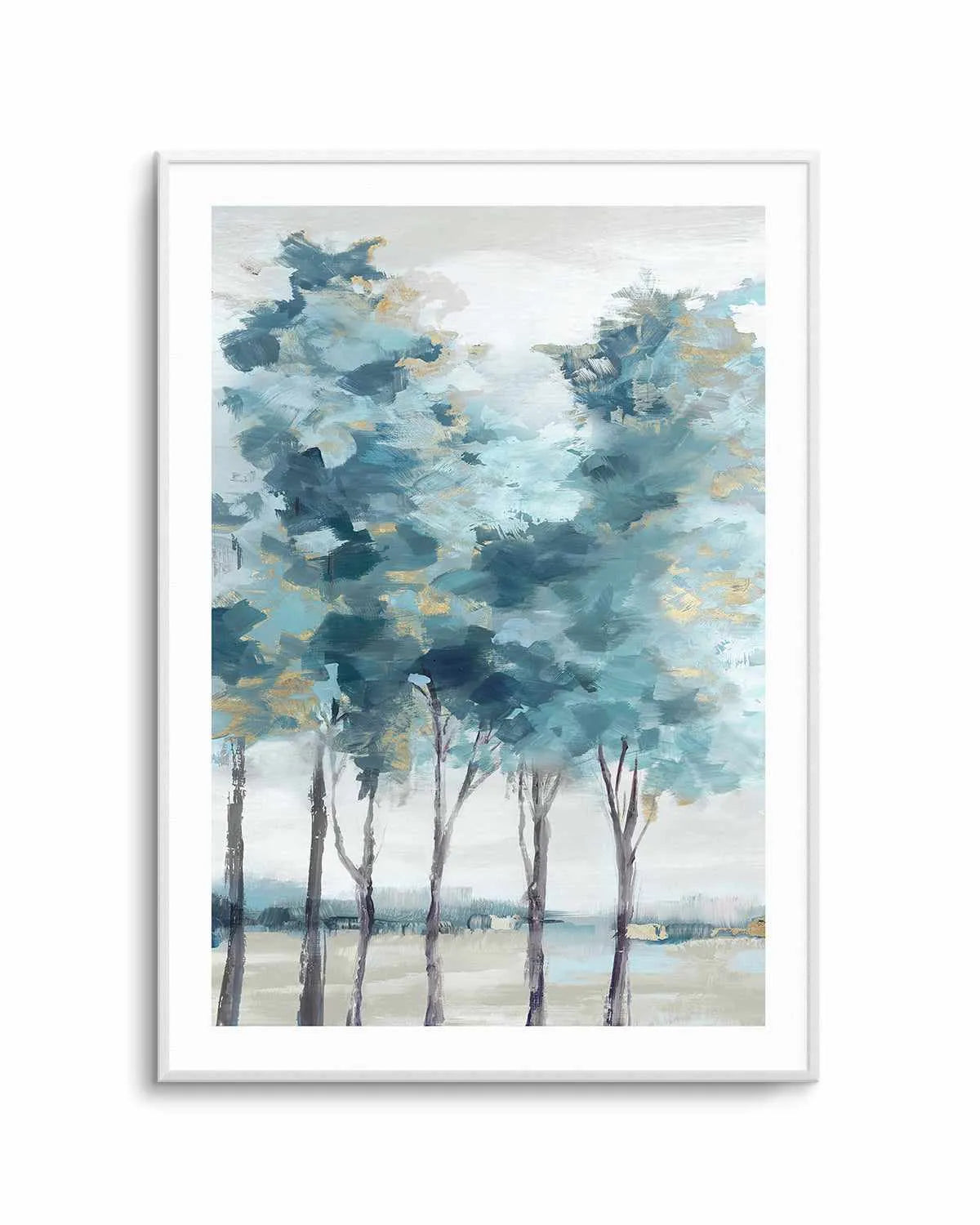 Teal Blue Forest II Art Print from Olive et Oriel where you can shop wallpaper and artworks online
