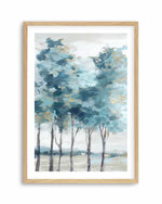 Teal Blue Forest II Art Print