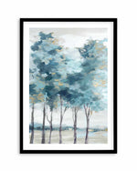 Teal Blue Forest II Art Print