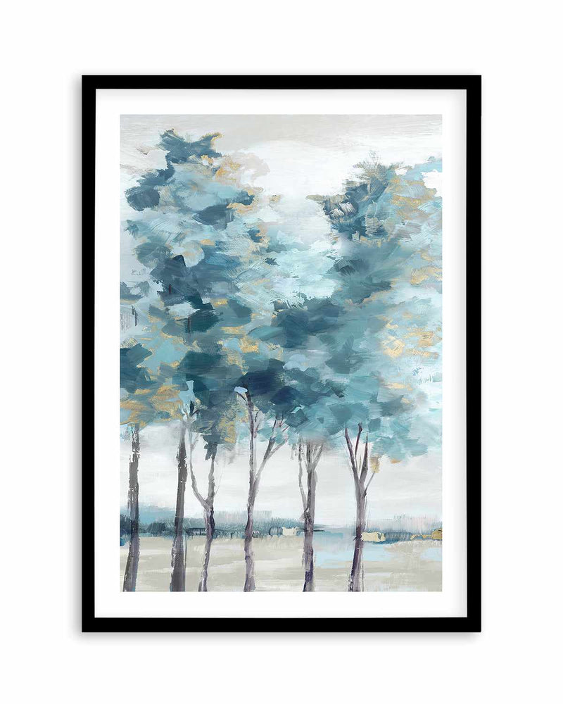 Teal Blue Forest II Art Print