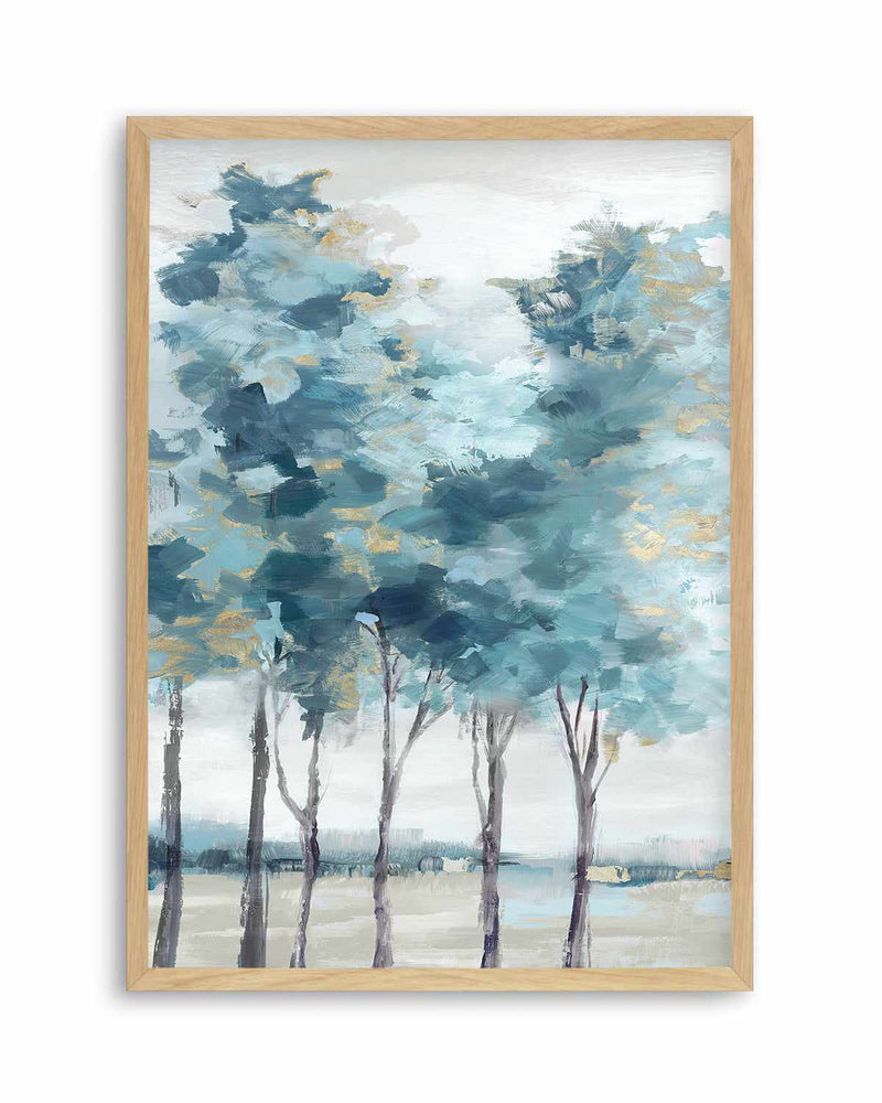 Teal Blue Forest II Art Print