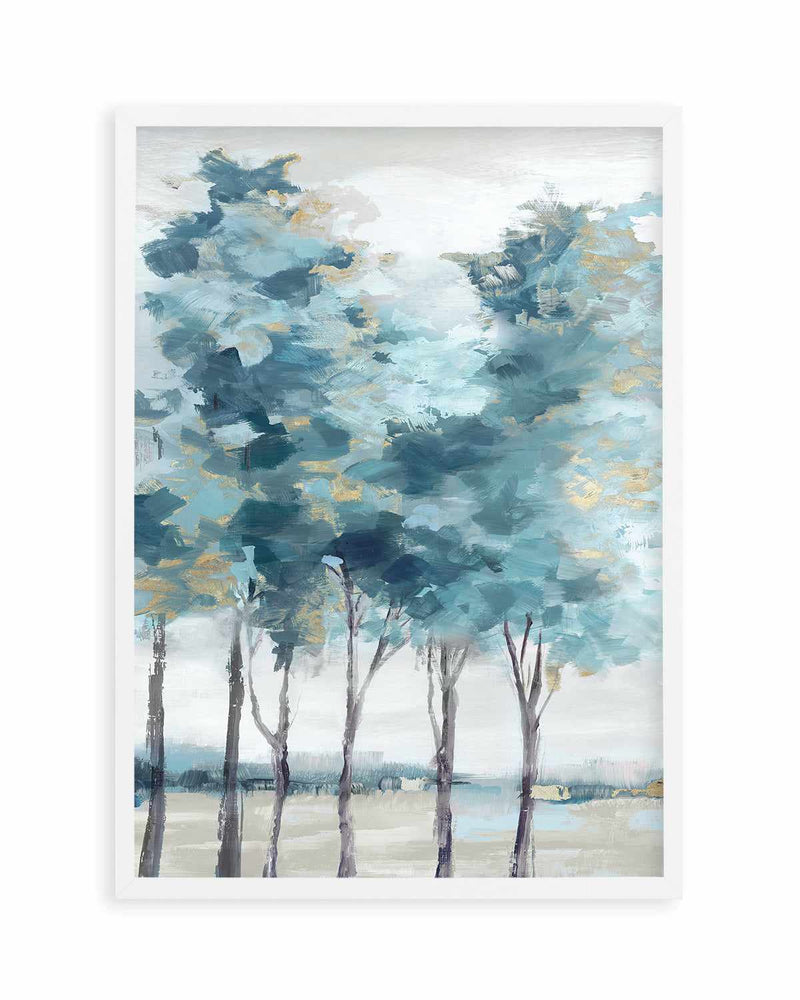 Teal Blue Forest II Art Print