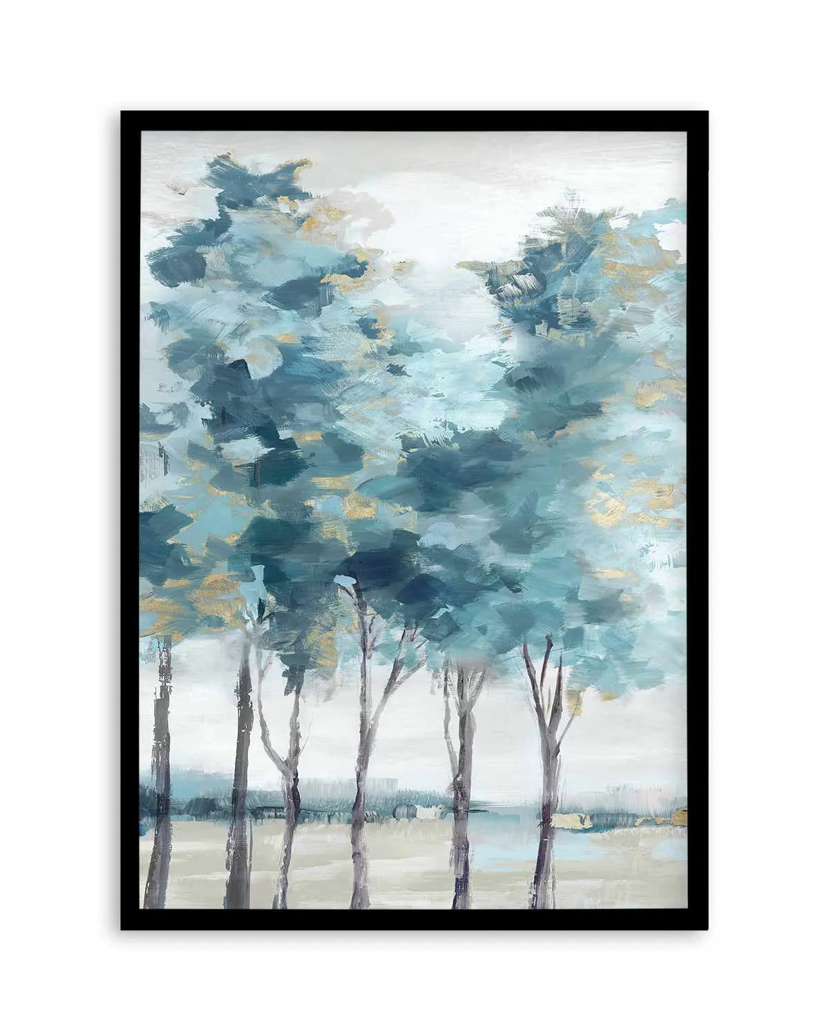 Teal Blue Forest II Art Print from Olive et Oriel where you can shop wallpaper and artworks online