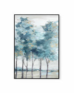 Teal Blue Forest II | Framed Canvas Art Print