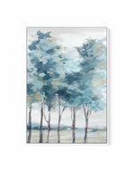 Teal Blue Forest II | Framed Canvas Art Print