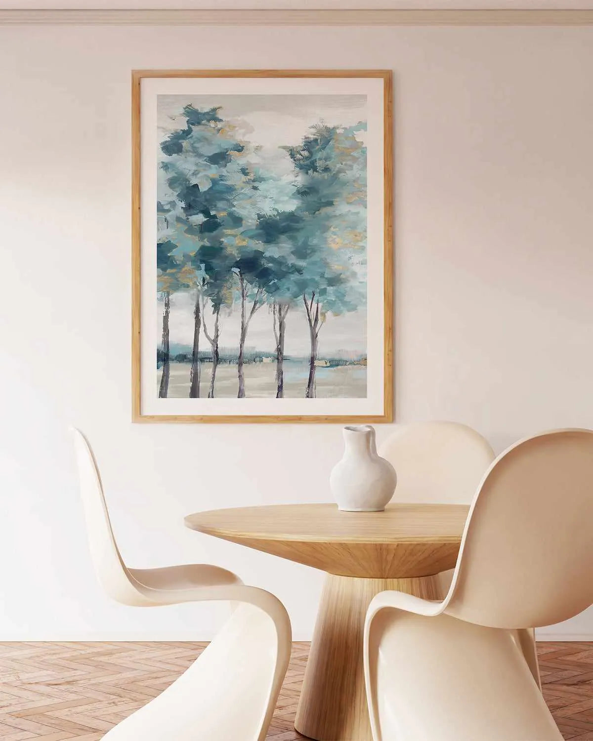 Teal Blue Forest II Art Print from Olive et Oriel where you can shop wallpaper and artworks online