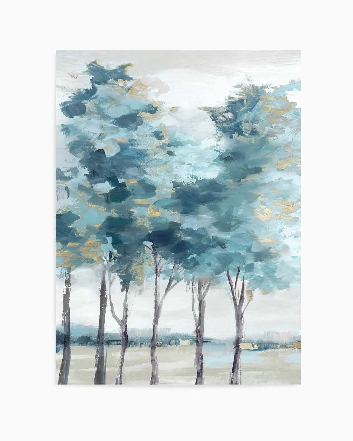 Teal Blue Forest II Art Print from Olive et Oriel where you can shop wallpaper and artworks online