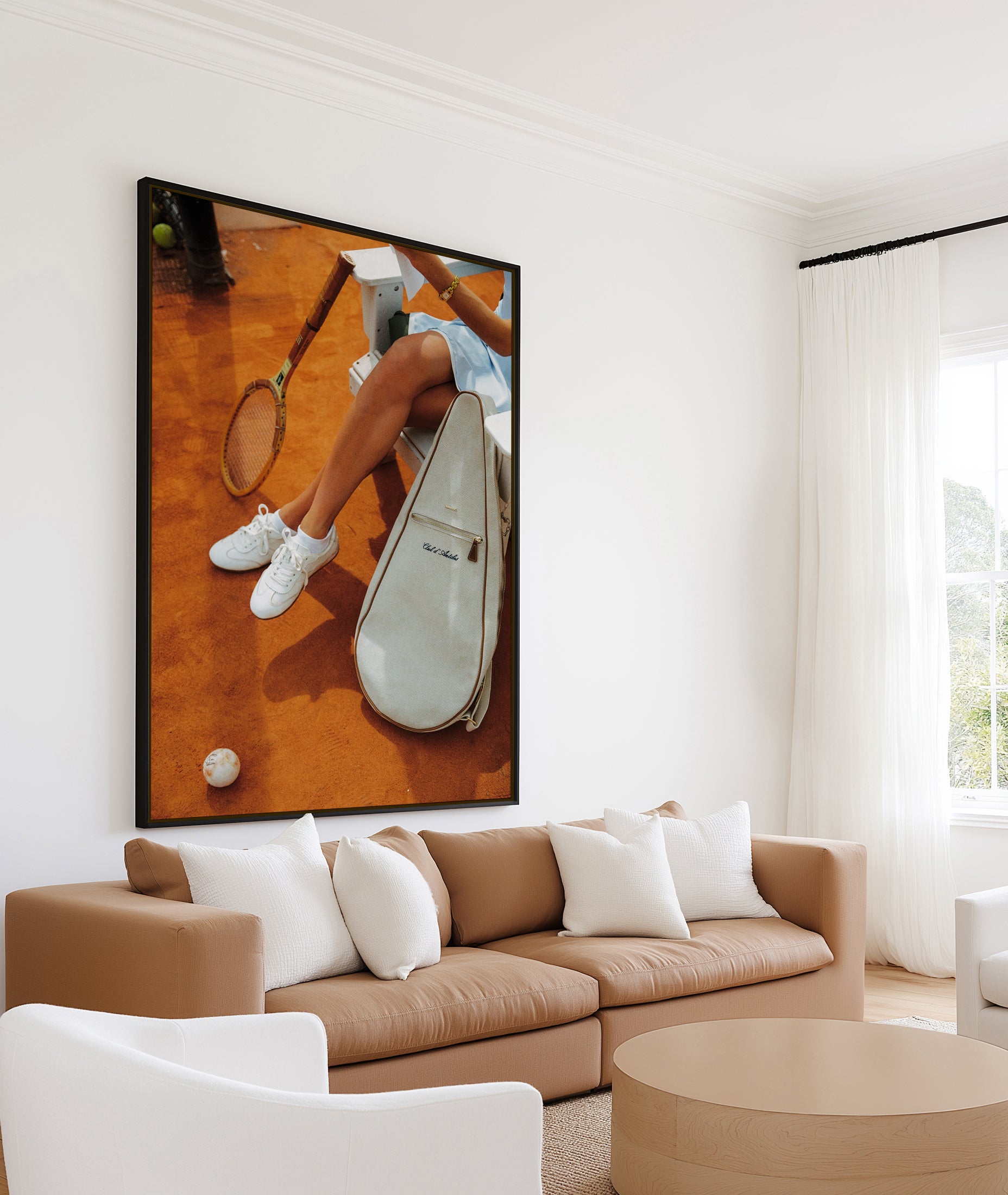 Tennis Club, Antibes by Carson Grzegorczyk | Framed Canvas Art Print