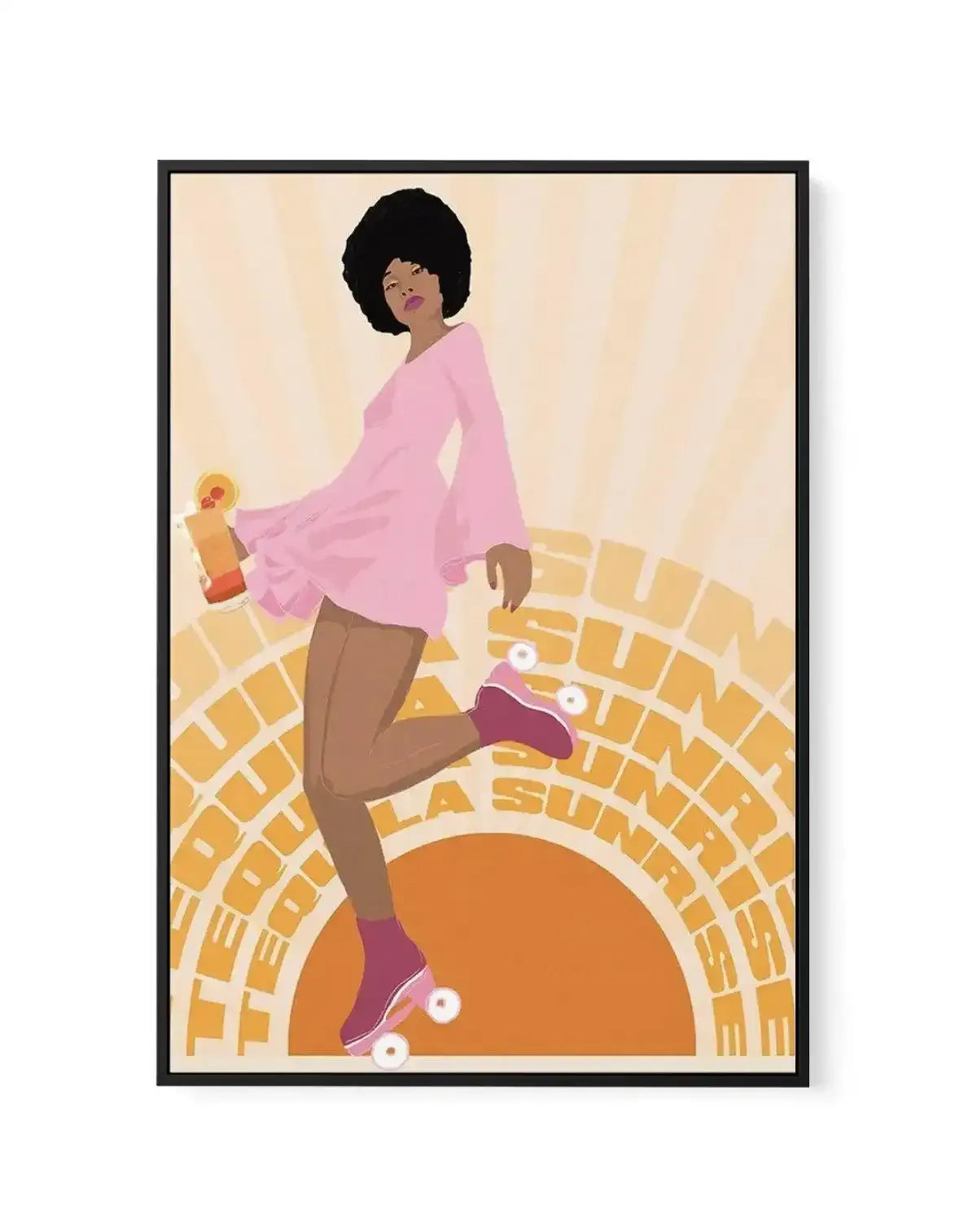 Tequila Sunrise By Jenny Liz Rome | Framed Canvas-CANVAS-You can shop wall art online with Olive et Oriel for everything from abstract art to fun kids wall art. Our beautiful modern art prints and canvas art are available from large canvas prints to wall art paintings and our proudly Australian artwork collection offers only the highest quality framed large wall art and canvas art Australia - You can buy fashion photography prints or Hampton print posters and paintings on canvas from Olive et Or